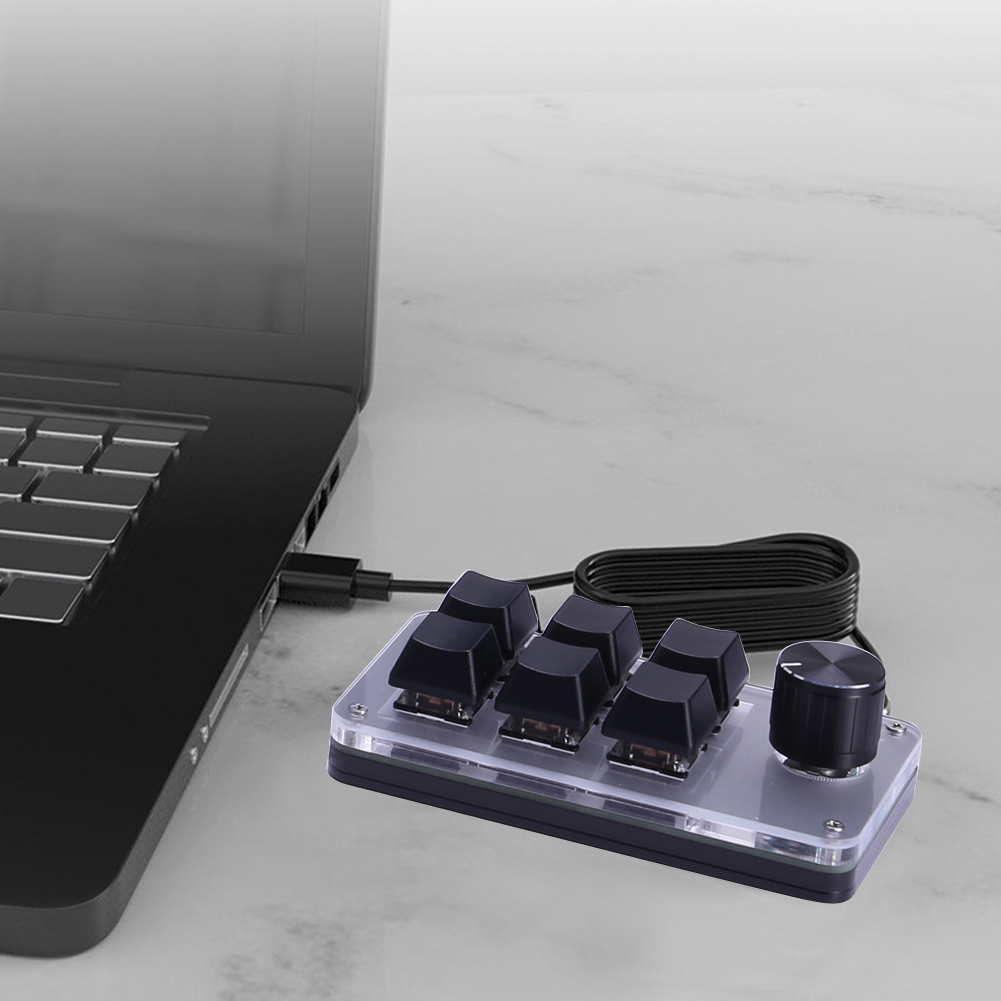 6 Key 1 Knob Programming Macro - Gaming Keyboard 1 Hand reseña y precio