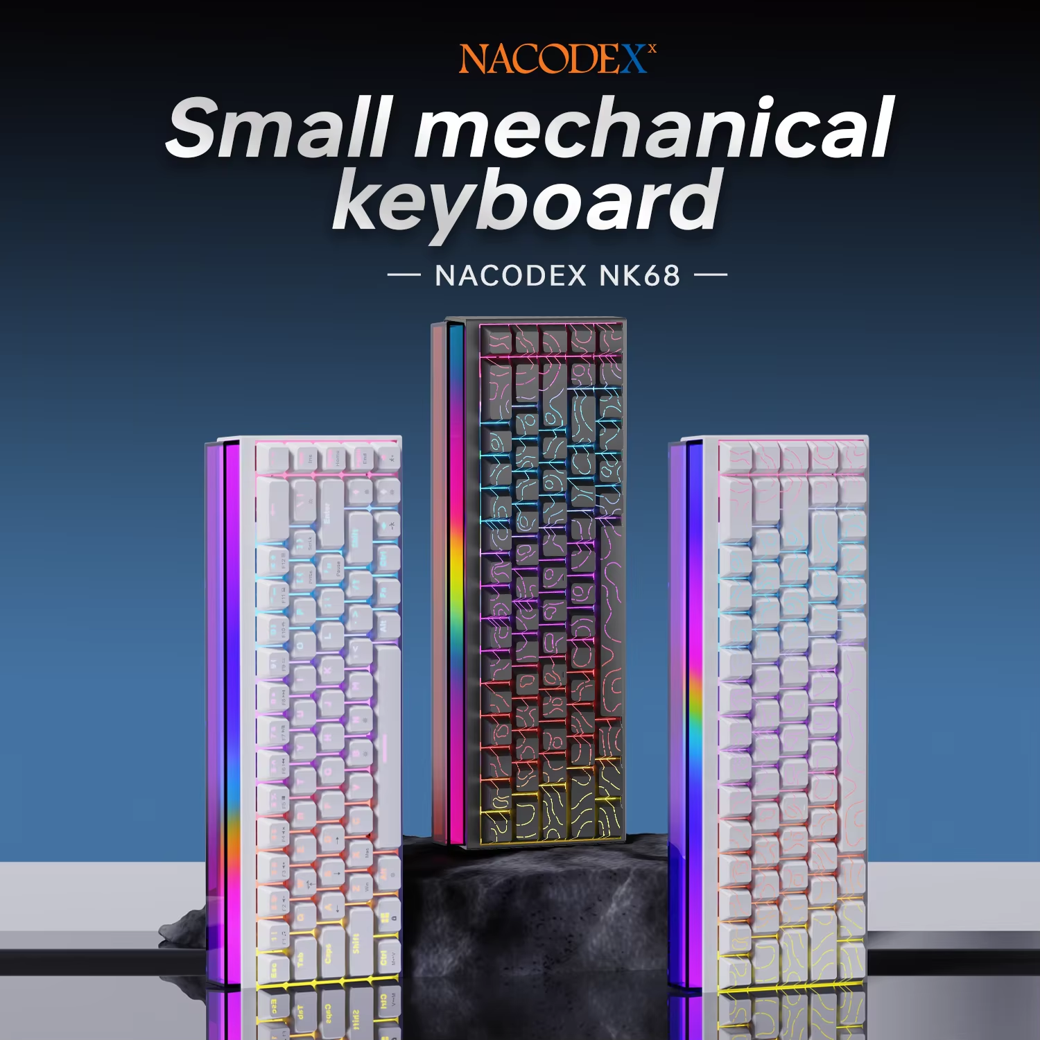 New Ajazz Nacodex Nk68 Mechani - Keyboard Gaming Transparent reseña y precio