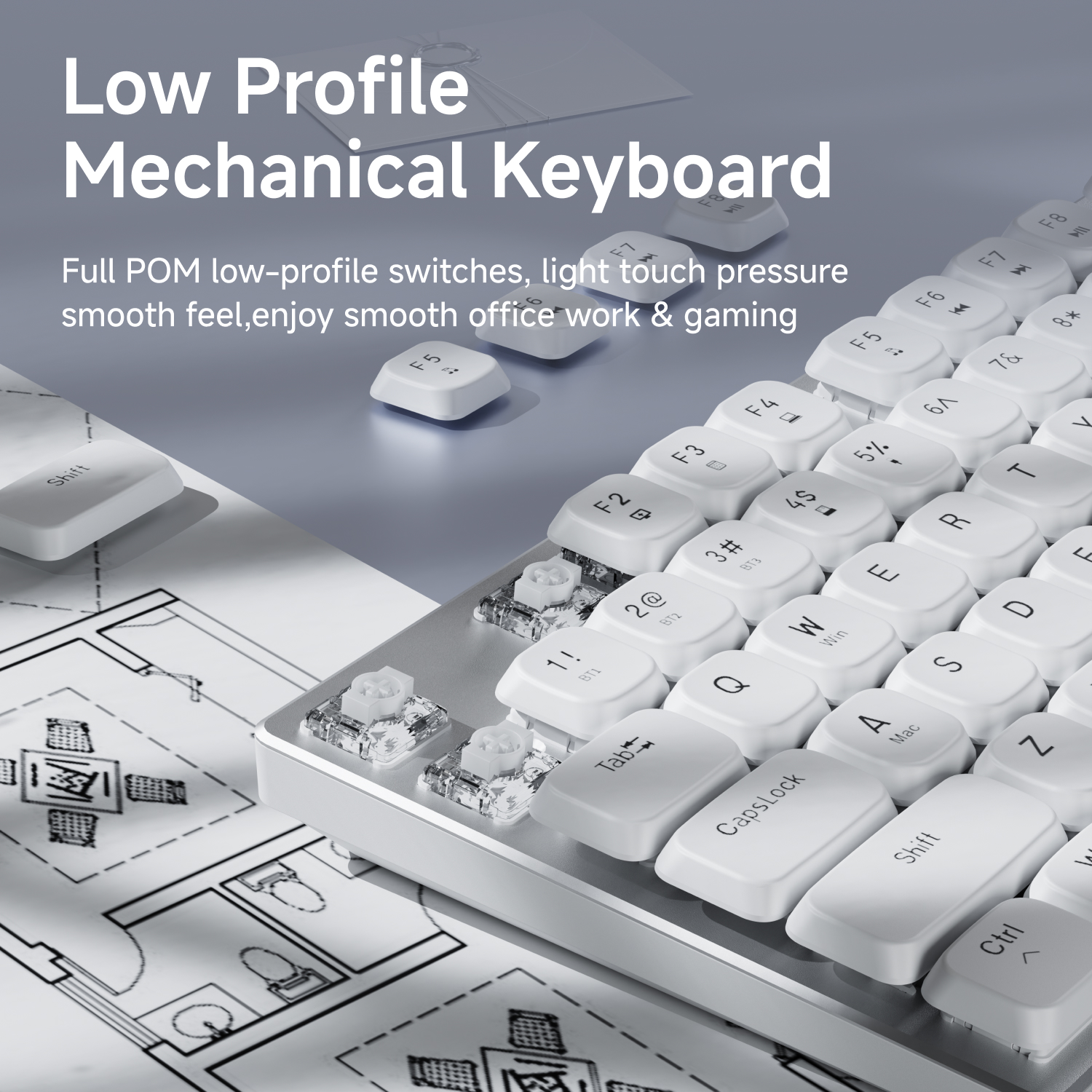 EWEADN Wireless Low-Profile Me - Gaming Keyboard Nearby reseña y precio
