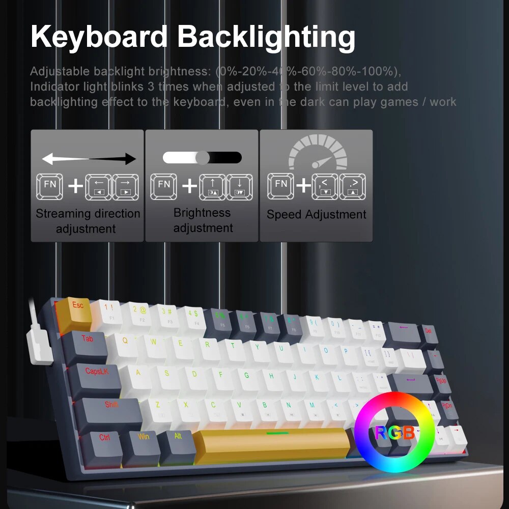 E-YOOSO Z686 RGB USB 60% Mini  - Gaming Keyboard E Yooso reseña y precio