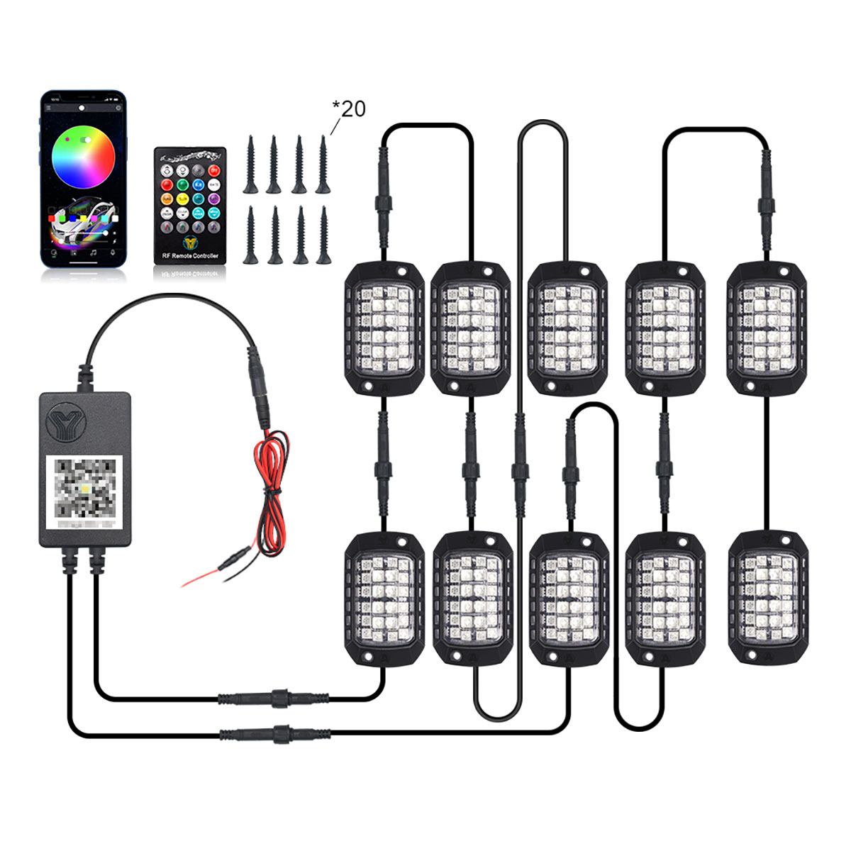 Car RGB LED Chassis Light Stri - Rgb Underglow Strip reseña y precio
