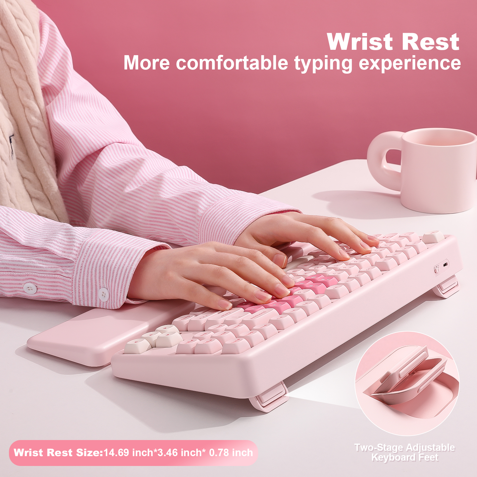 YUNZII B87 Pink Mechanical Gam - Keyboard Gaming Mac reseña y precio