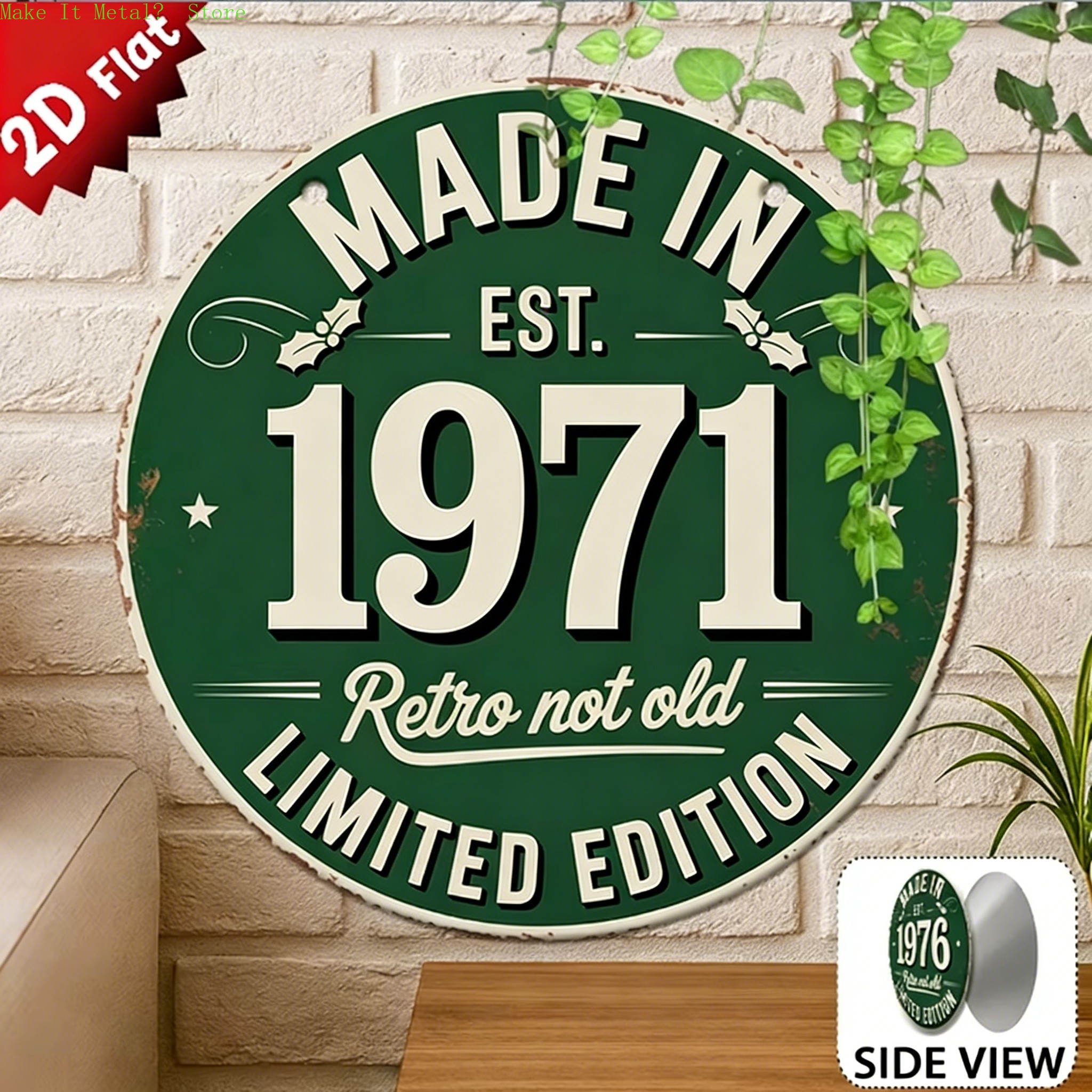Made in 1976 Retro Not Old 2D  - Brass Weight Plate reseña y precio