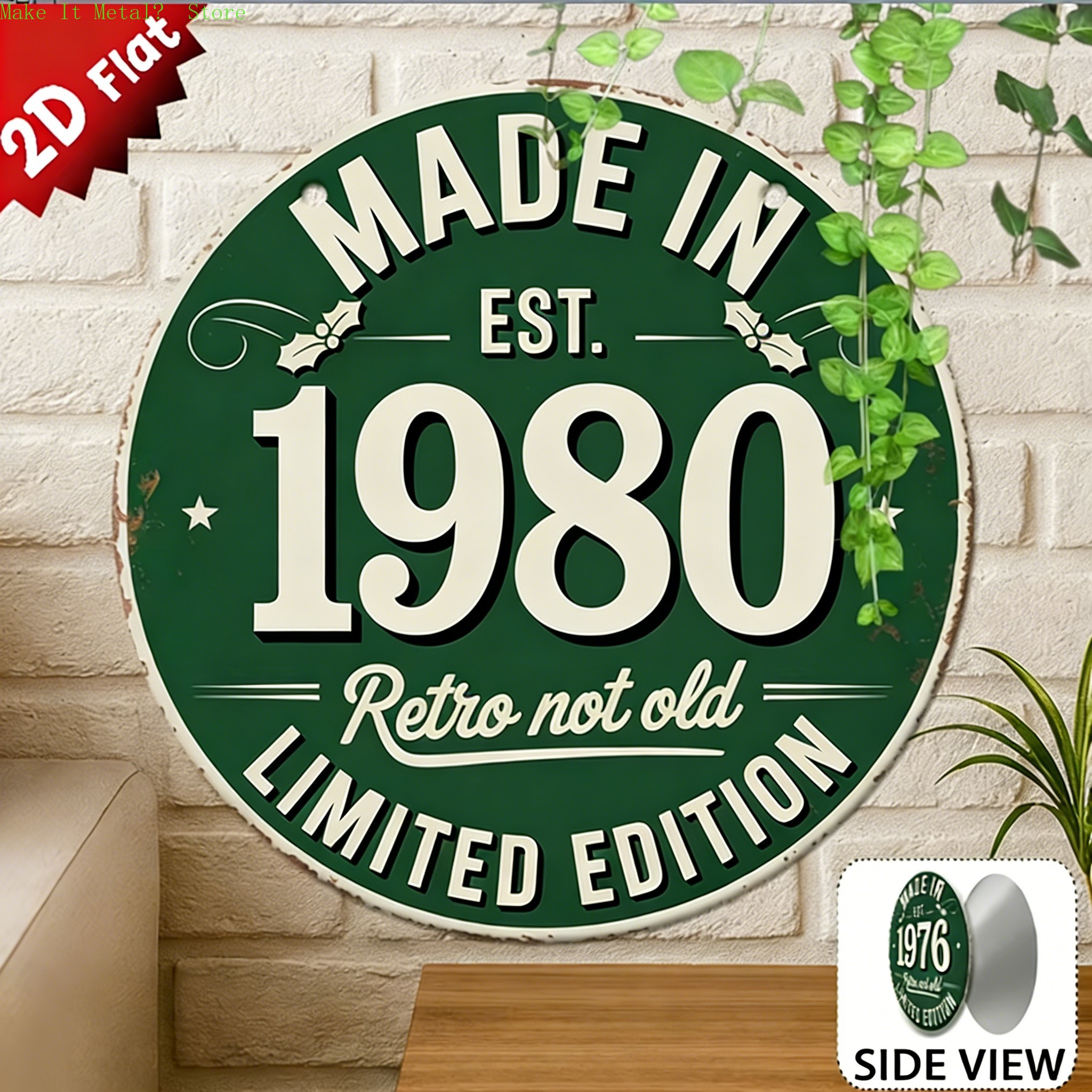 Made in 1976 Retro Not Old 2D  - Brass Weight Plate reseña y precio
