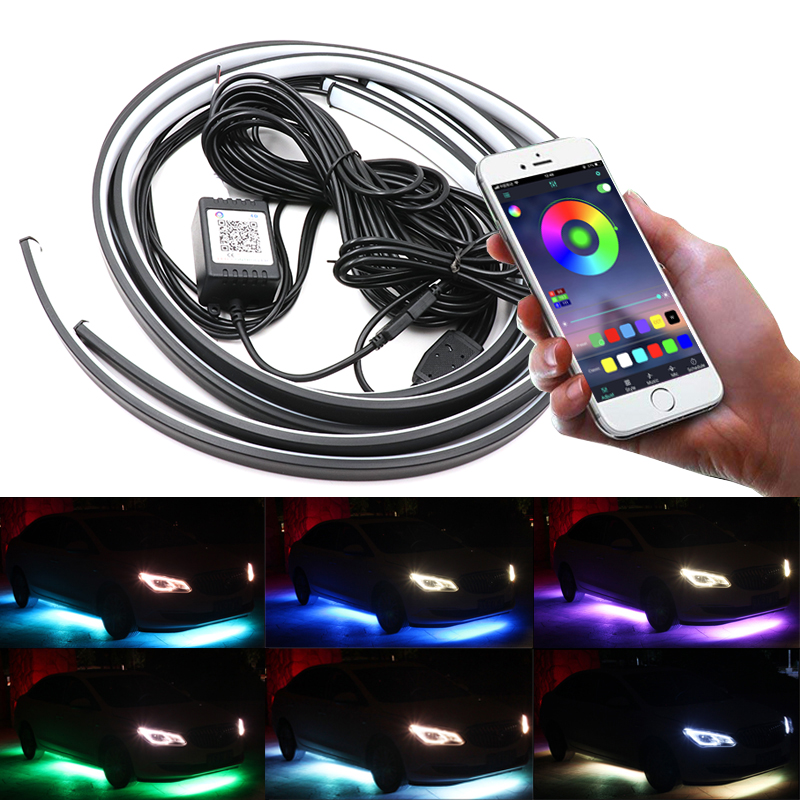Niscarda 4PCS 12V IP65 App Con - Rgb Underglow Strip reseña y precio