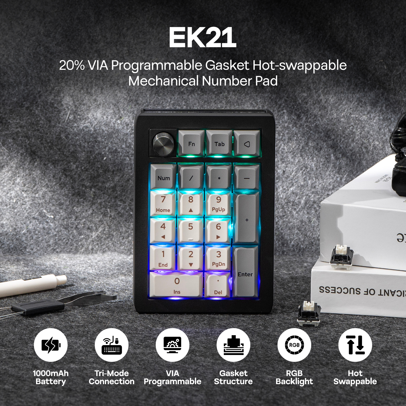 EPOMAKER EK21 VIA 20% Gasket W - Keyboard Gaming Mac reseña y precio