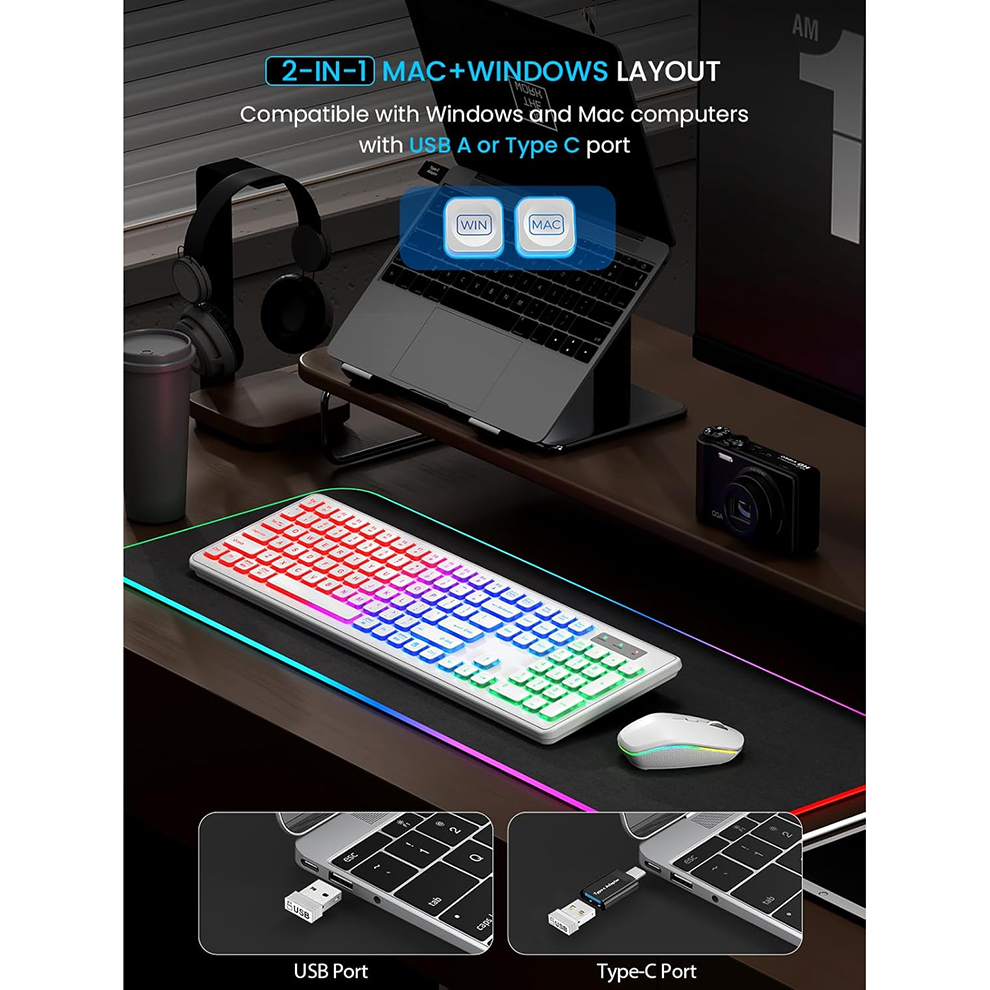 Backlit Wireless Keyboard and  - Gaming Keyboard Mouse Combo reseña y precio