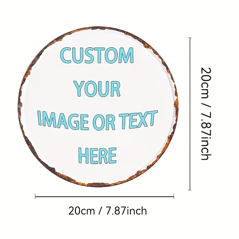 Custom Round Metal Tin Sign, P - Brass Weight Plate reseña y precio