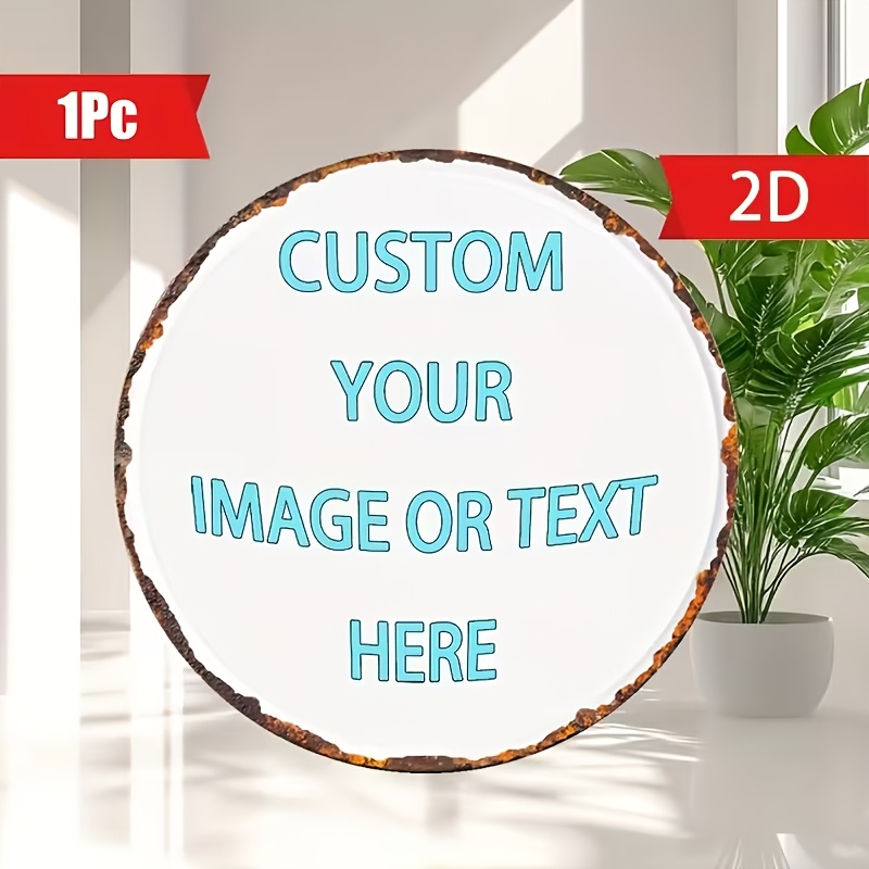 Custom Round Metal Tin Sign, P - Brass Weight Plate reseña y precio
