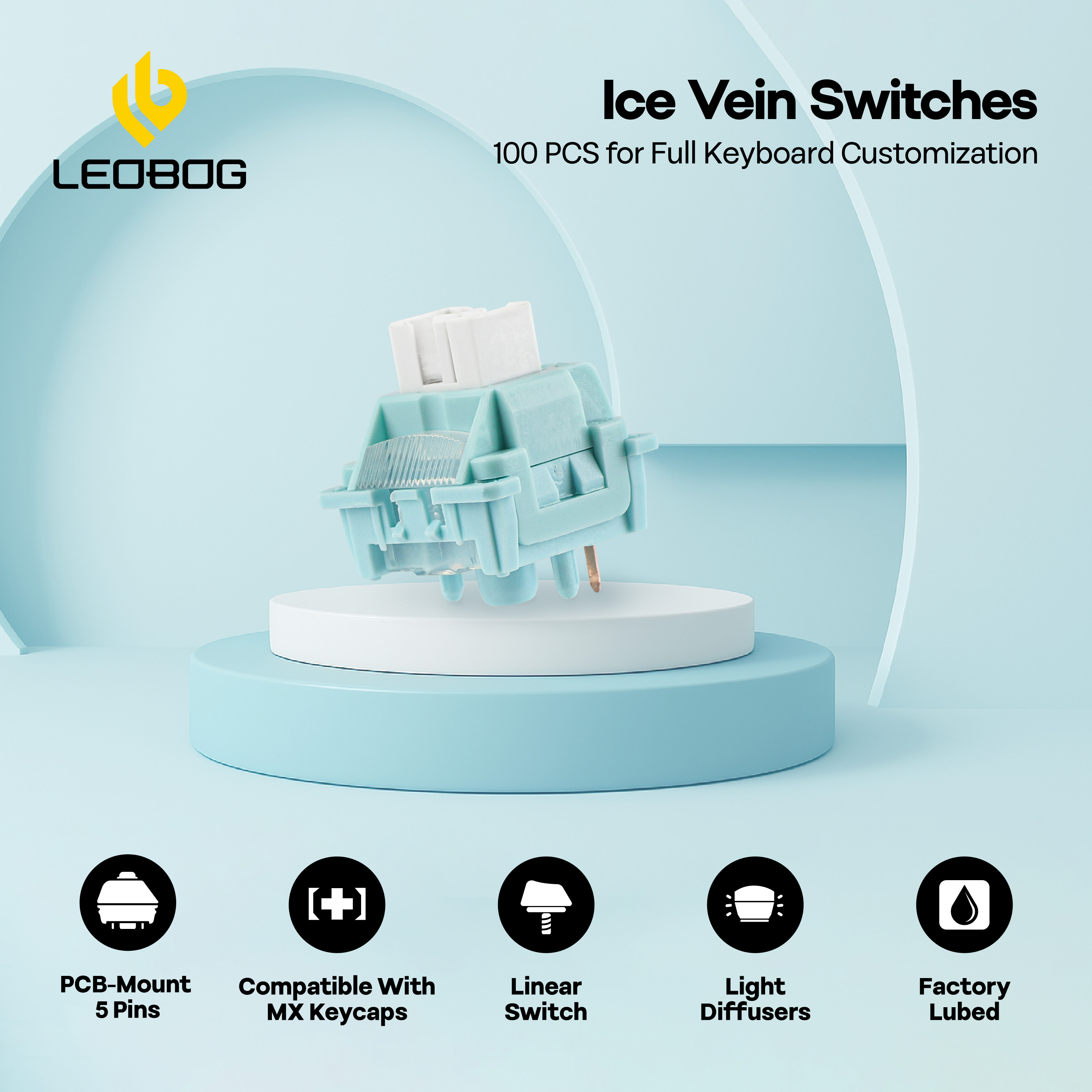 100 Pieces LEOBOG Ice Vein 42g - Keyboard Lube Kit reseña y precio